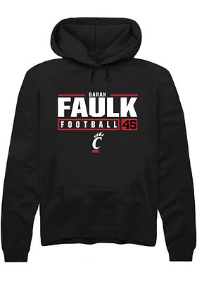 Barak Faulk Rally Cincinnati Bearcats Mens NIL Stacked Box Long Sleeve Hoodie