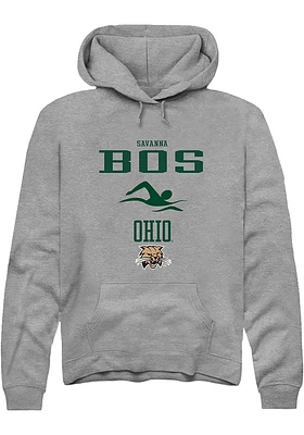 Savanna Bos  Rally Ohio Bobcats Mens Graphite NIL Sport Icon Long Sleeve Hoodie
