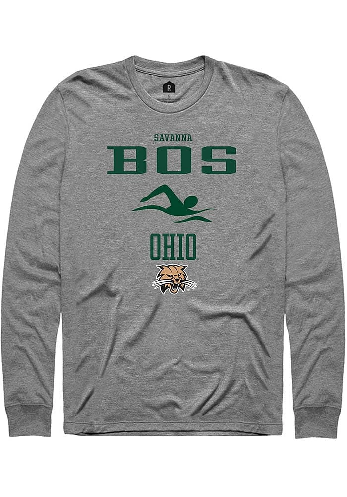Savanna Bos Ohio Bobcats Graphite Rally NIL Sport Icon Long Sleeve T Shirt