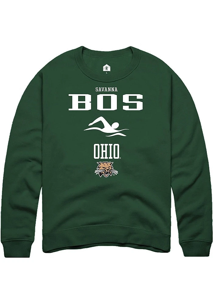 Savanna Bos Rally Ohio Bobcats Mens NIL Sport Icon Long Sleeve Crew Sweatshirt