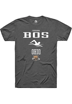 Savanna Bos  Ohio Bobcats Dark Grey Rally NIL Sport Icon Short Sleeve T Shirt