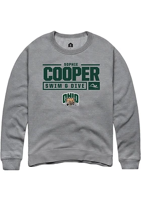 Sophie Cooper  Rally Ohio Bobcats Mens Graphite NIL Stacked Box Long Sleeve Crew Sweatshirt