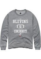 Ben Blevins  Rally Cincinnati Bearcats Mens Graphite NIL Sport Icon Long Sleeve Crew Sweatshirt