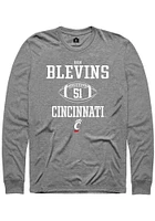 Ben Blevins  Cincinnati Bearcats Graphite Rally NIL Sport Icon Long Sleeve T Shirt