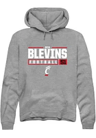 Ben Blevins  Rally Cincinnati Bearcats Mens Graphite NIL Stacked Box Long Sleeve Hoodie