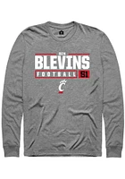 Ben Blevins  Cincinnati Bearcats Graphite Rally NIL Stacked Box Long Sleeve T Shirt