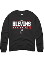 Ben Blevins Rally Cincinnati Bearcats Mens NIL Stacked Box Long Sleeve Crew Sweatshirt