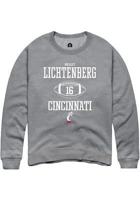 Brady Lichtenberg  Rally Cincinnati Bearcats Mens Graphite NIL Sport Icon Long Sleeve Crew Sweat..