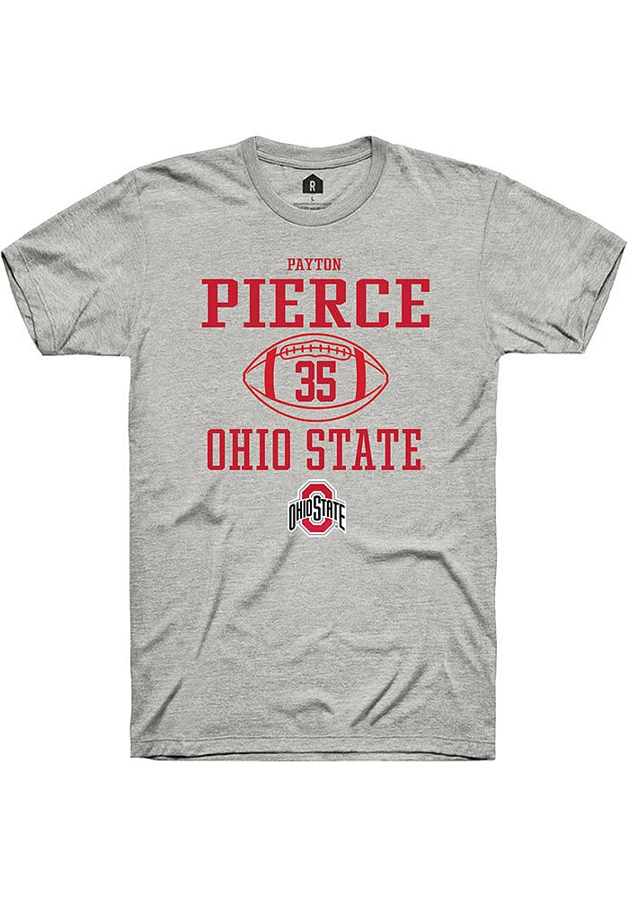 Payton Pierce  Ohio State Buckeyes Ash Rally NIL Sport Icon Short Sleeve T Shirt