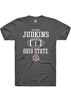 Quinshon Judkins  Ohio State Buckeyes Dark Grey Rally NIL Sport Icon Short Sleeve T Shirt