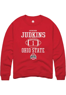 Quinshon Judkins  Rally Ohio State Buckeyes Mens Red NIL Sport Icon Long Sleeve Crew Sweatshirt