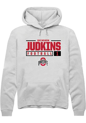 Quinshon Judkins Rally Ohio State Buckeyes Mens NIL Stacked Box Long Sleeve Hoodie