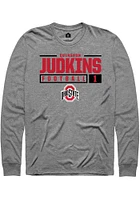 Quinshon Judkins  Ohio State Buckeyes Graphite Rally NIL Stacked Box Long Sleeve T Shirt