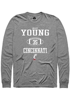 Brady Young  Cincinnati Bearcats Graphite Rally NIL Sport Icon Long Sleeve T Shirt