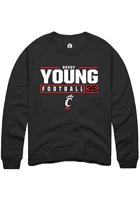 Brady Young Rally Cincinnati Bearcats Mens NIL Stacked Box Long Sleeve Crew Sweatshirt