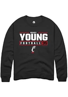 Brady Young Rally Cincinnati Bearcats Mens NIL Stacked Box Long Sleeve Crew Sweatshirt