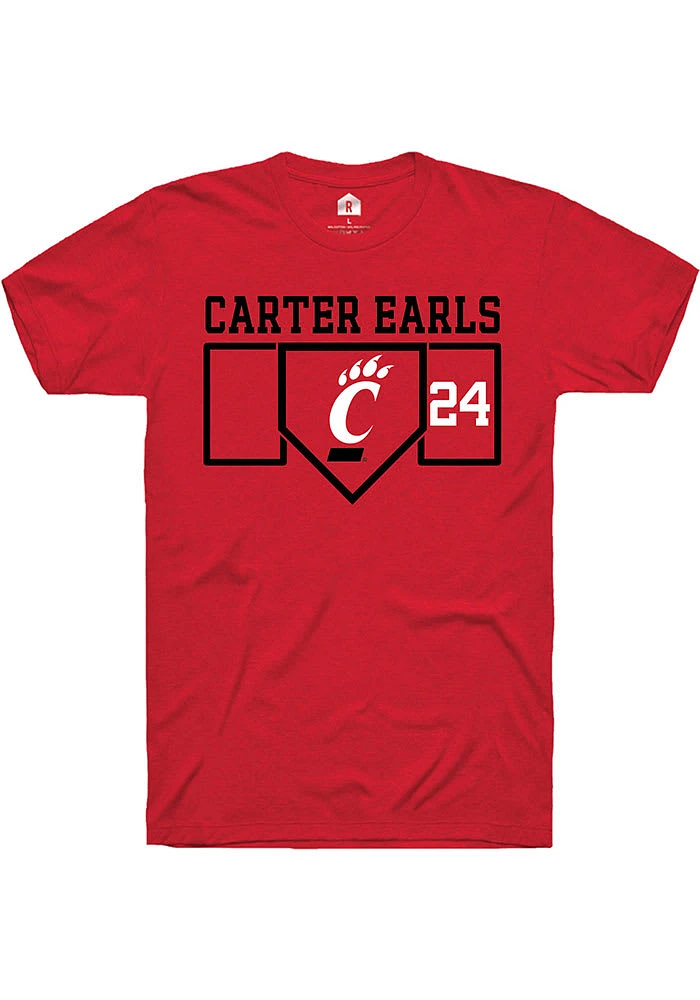 Carter Earls Cincinnati Bearcats Rally NIL Playing Field Short Sleeve T Shirt