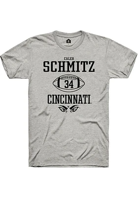 Caleb Schmitz  Cincinnati Bearcats Ash Rally NIL Sport Icon Short Sleeve T Shirt