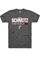 Caleb Schmitz  Cincinnati Bearcats Dark Grey Rally NIL Stacked Box Short Sleeve T Shirt