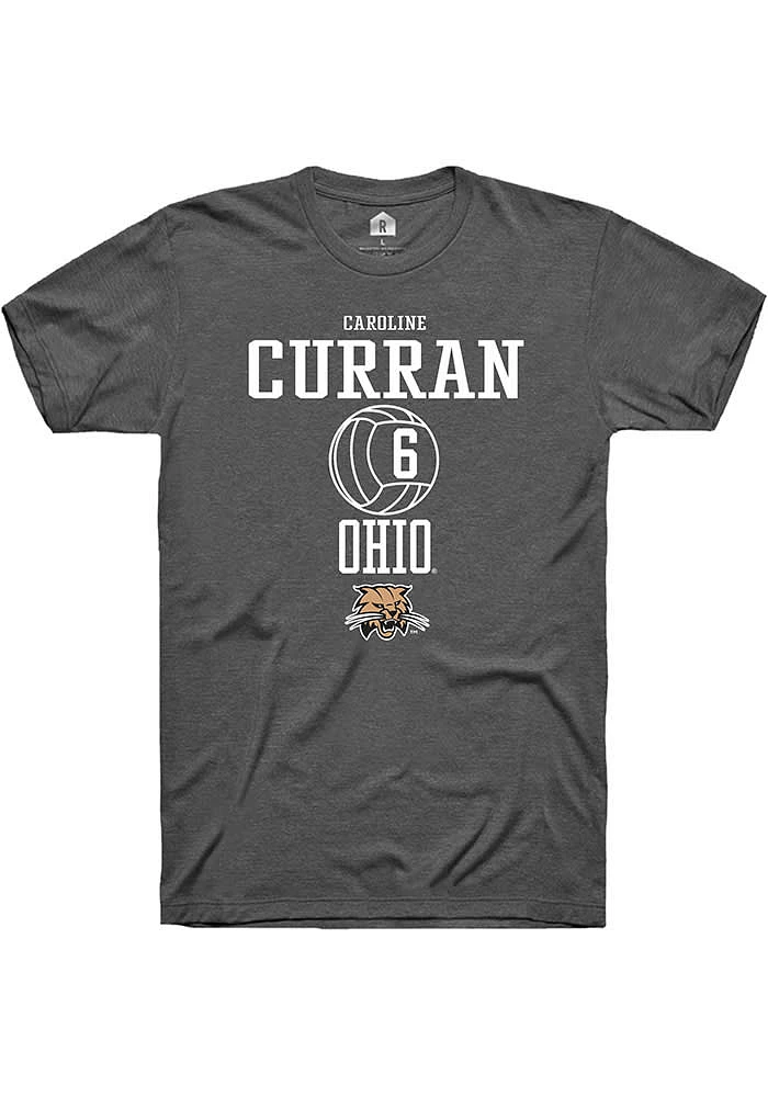 Caroline Curran  Ohio Bobcats Dark Grey Rally NIL Sport Icon Short Sleeve T Shirt