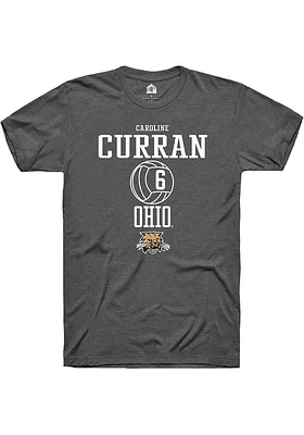 Caroline Curran  Ohio Bobcats Dark Grey Rally NIL Sport Icon Short Sleeve T Shirt