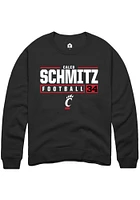 Caleb Schmitz Rally Cincinnati Bearcats Mens NIL Stacked Box Long Sleeve Crew Sweatshirt