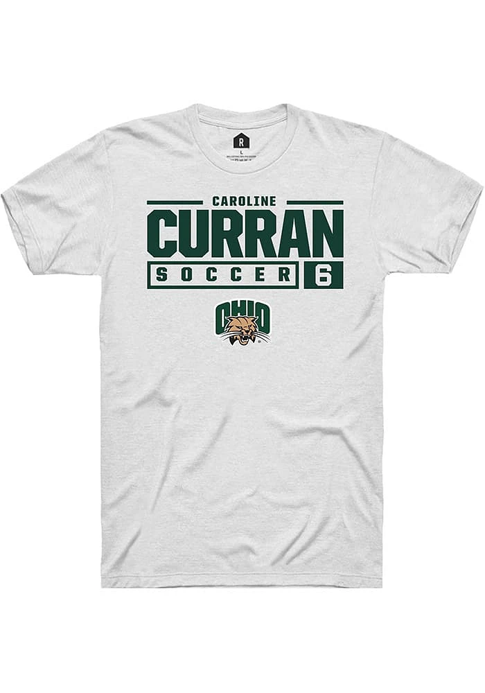 Caroline Curran Ohio Bobcats Rally NIL Stacked Box Short Sleeve T Shirt