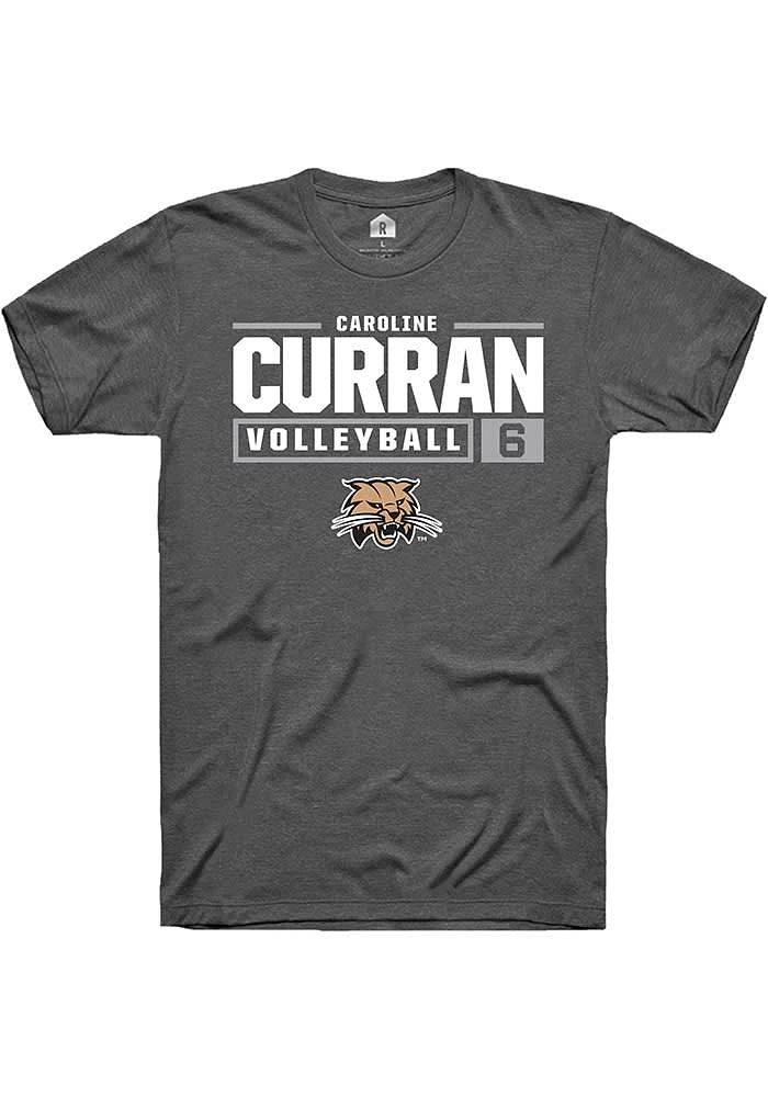 Caroline Curran  Ohio Bobcats Dark Grey Rally NIL Stacked Box Short Sleeve T Shirt