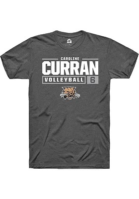 Caroline Curran  Ohio Bobcats Dark Grey Rally NIL Stacked Box Short Sleeve T Shirt