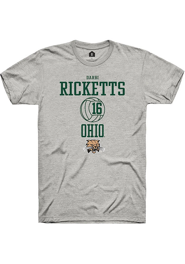 Darbi Ricketts  Ohio Bobcats Ash Rally NIL Sport Icon Short Sleeve T Shirt