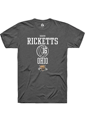 Darbi Ricketts  Ohio Bobcats Dark Grey Rally NIL Sport Icon Short Sleeve T Shirt