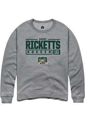 Darbi Ricketts  Rally Ohio Bobcats Mens Graphite NIL Stacked Box Long Sleeve Crew Sweatshirt