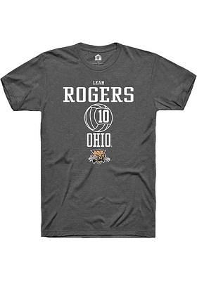 Leah Rogers  Ohio Bobcats Dark Grey Rally NIL Sport Icon Short Sleeve T Shirt