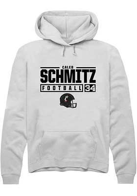 Caleb Schmitz Rally Cincinnati Bearcats Mens NIL Stacked Box Long Sleeve Hoodie