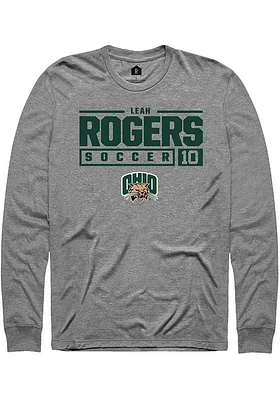 Leah Rogers  Ohio Bobcats Graphite Rally NIL Stacked Box Long Sleeve T Shirt