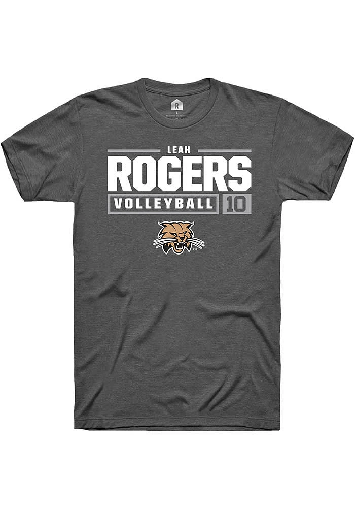 Leah Rogers  Ohio Bobcats Dark Grey Rally NIL Stacked Box Short Sleeve T Shirt