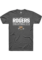 Leah Rogers  Ohio Bobcats Dark Grey Rally NIL Stacked Box Short Sleeve T Shirt