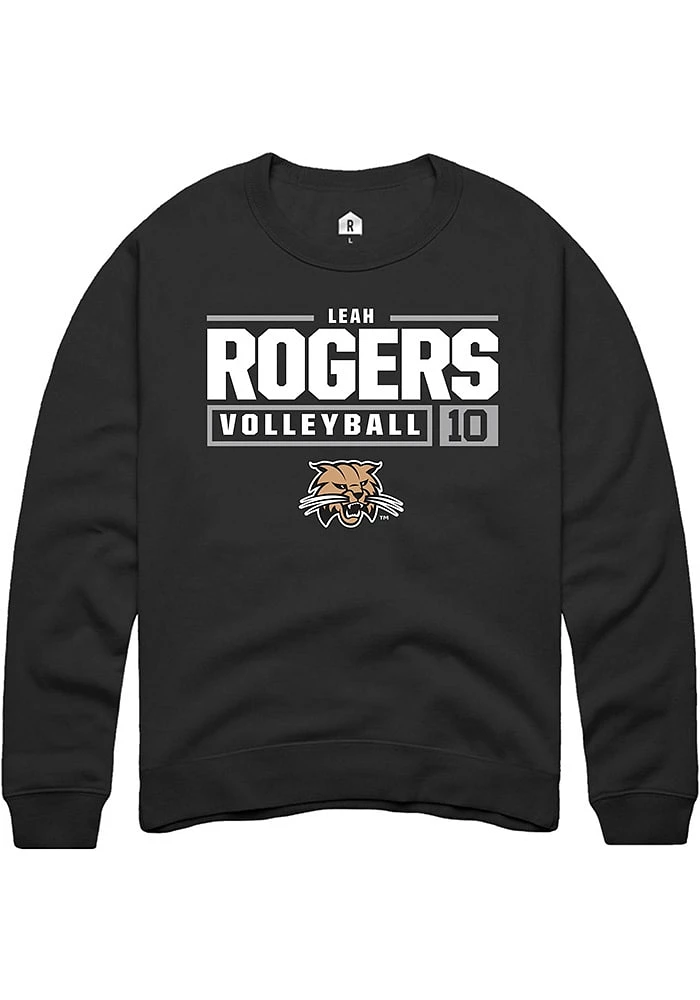 Leah Rogers Rally Ohio Bobcats Mens NIL Stacked Box Long Sleeve Crew Sweatshirt