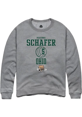 Makenna Schafer  Rally Ohio Bobcats Mens Graphite NIL Sport Icon Long Sleeve Crew Sweatshirt