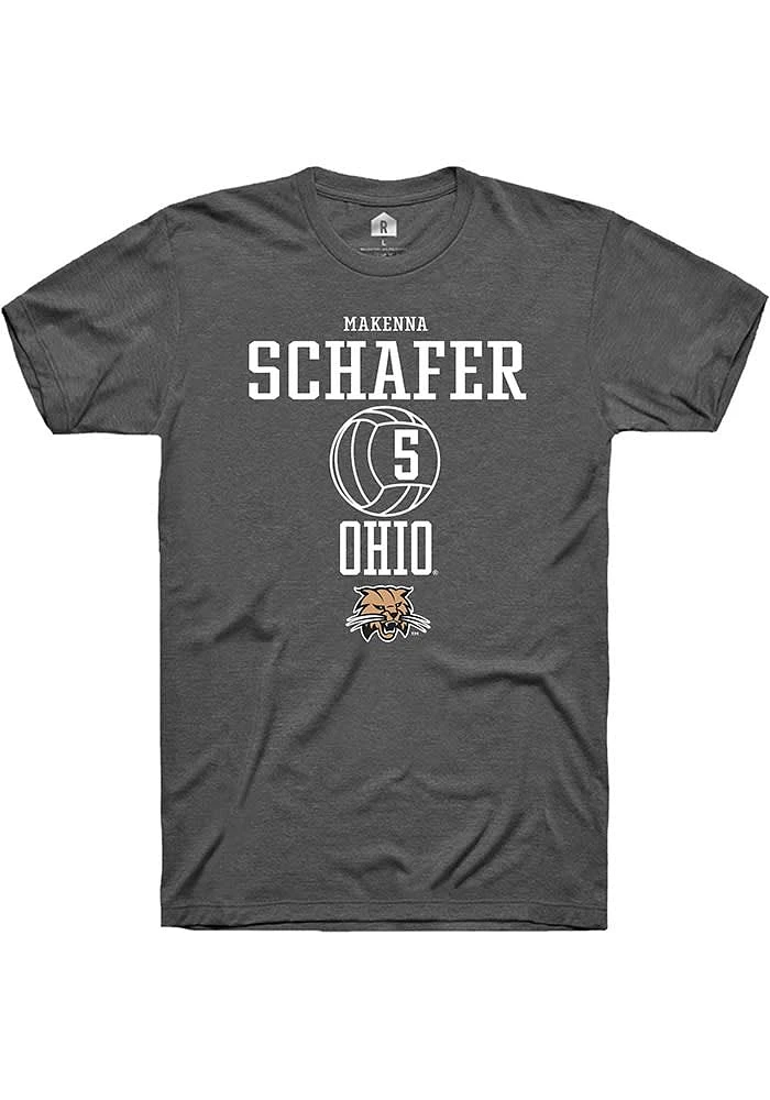 Makenna Schafer Ohio Bobcats Dark Grey Rally NIL Sport Icon Short Sleeve T Shirt