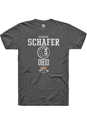 Makenna Schafer  Ohio Bobcats Dark Grey Rally NIL Sport Icon Short Sleeve T Shirt