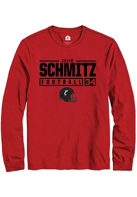 Caleb Schmitz Cincinnati Bearcats Rally NIL Stacked Box Long Sleeve T Shirt