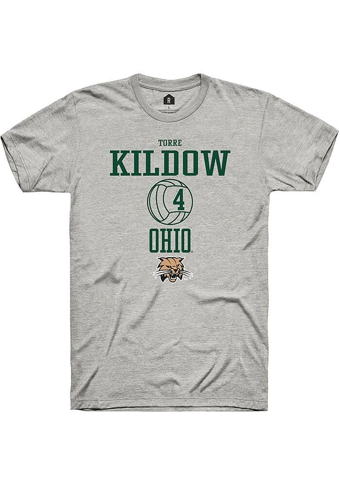 Torre Kildow Ohio Bobcats Ash Rally NIL Sport Icon Short Sleeve T Shirt