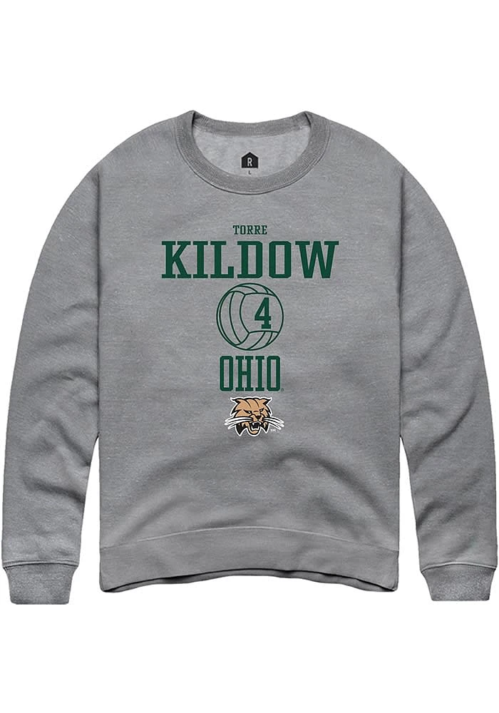 Torre Kildow  Rally Ohio Bobcats Mens Graphite NIL Sport Icon Long Sleeve Crew Sweatshirt