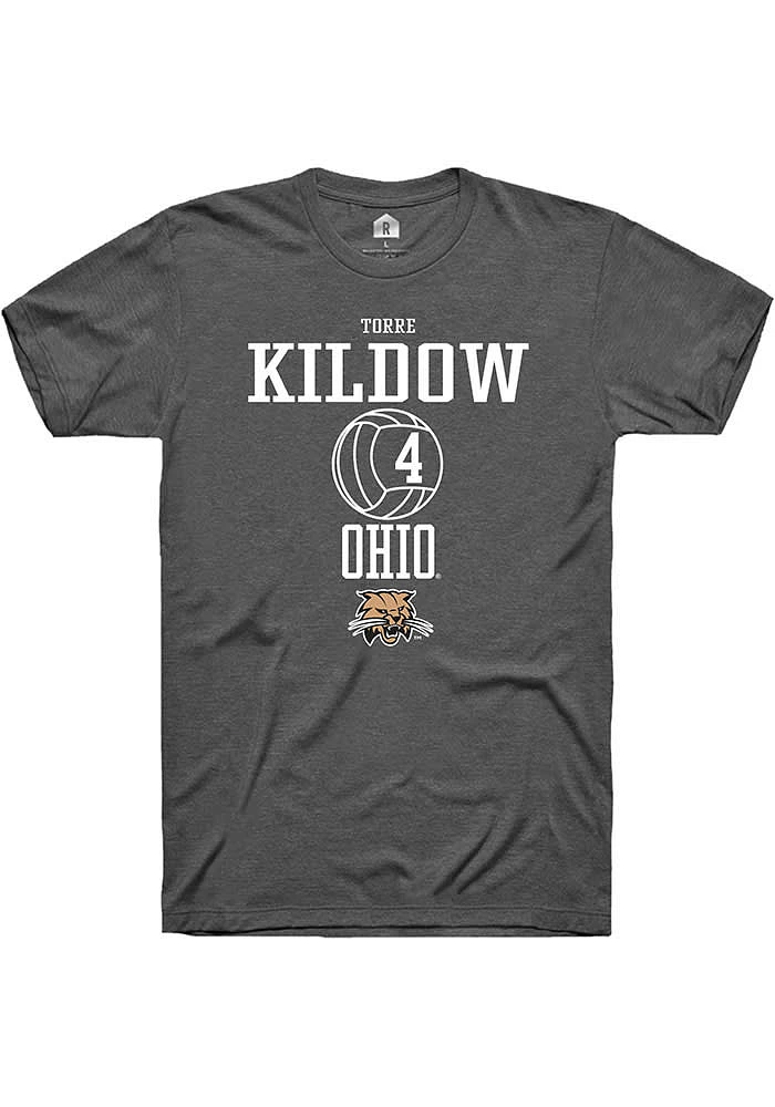 Torre Kildow  Ohio Bobcats Dark Grey Rally NIL Sport Icon Short Sleeve T Shirt