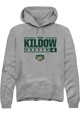 Torre Kildow  Rally Ohio Bobcats Mens Graphite NIL Stacked Box Long Sleeve Hoodie