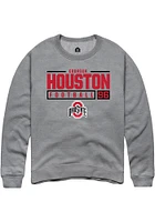 Eddrick Houston  Rally Ohio State Buckeyes Mens Graphite NIL Stacked Box Long Sleeve Crew Sweats..