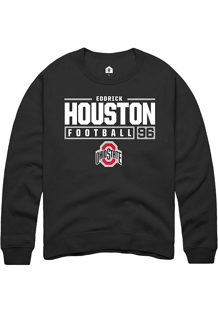 Eddrick Houston Rally Ohio State Buckeyes Mens NIL Stacked Box Long Sleeve Crew Sweatshir