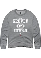 Gavin Grover  Rally Cincinnati Bearcats Mens Graphite NIL Sport Icon Long Sleeve Crew Sweatshirt