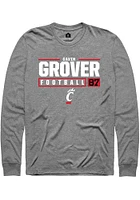 Gavin Grover  Cincinnati Bearcats Graphite Rally NIL Stacked Box Long Sleeve T Shirt